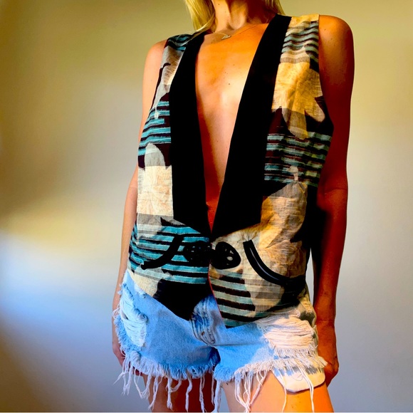 Vintage Japanese Kimono Vest - Picture 2 of 7